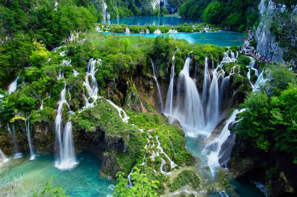 Plitvice Lakes waterfalls in Croatia